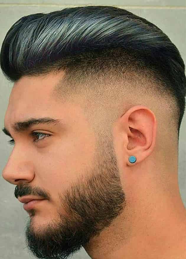 Medium Pomp with Fade Hairstyle