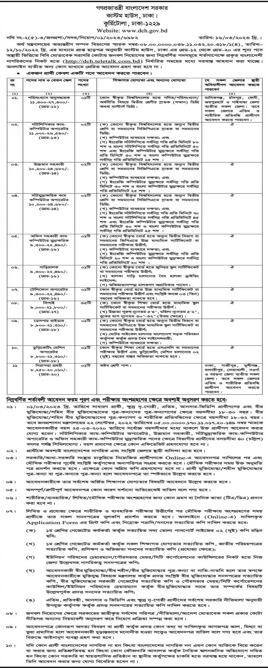 অর্থ মন্ত্রণালয় নিয়োগ বিজ্ঞপ্তি ২০২৩